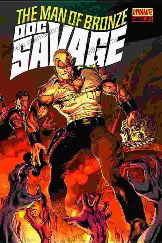 A Comic Book Cover Featuring Doc Savage Fighting A Group Of Villains. DOC SAVAGE: THE INFERNAL BUDDHA (The Wild Adventures Of Doc Savage 3)