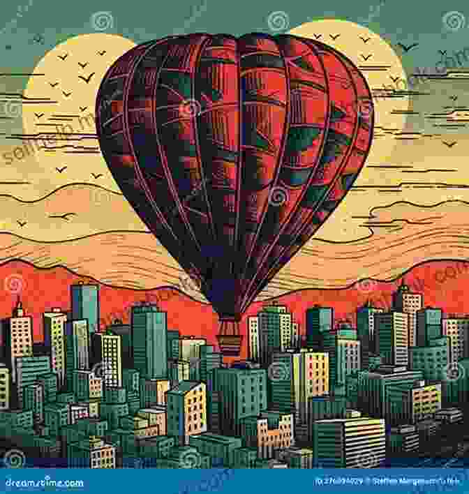A Hot Air Balloon Drifting Peacefully Over A Cityscape, Its Vibrant Colors Contrasting With The Gray Buildings Below. Up Up And Away: The Biography Of BE FAIR