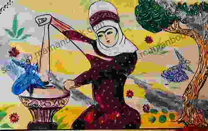 A Painting Depicting Rabia Al Adawiyya In A State Of Poverty, Wearing Simple Clothing And Living In A Humble Dwelling, Surrounded By A Halo Of Light Tales Of Rabia Al Adawiyya The Great Female Muslim Sufi Saint From Basra