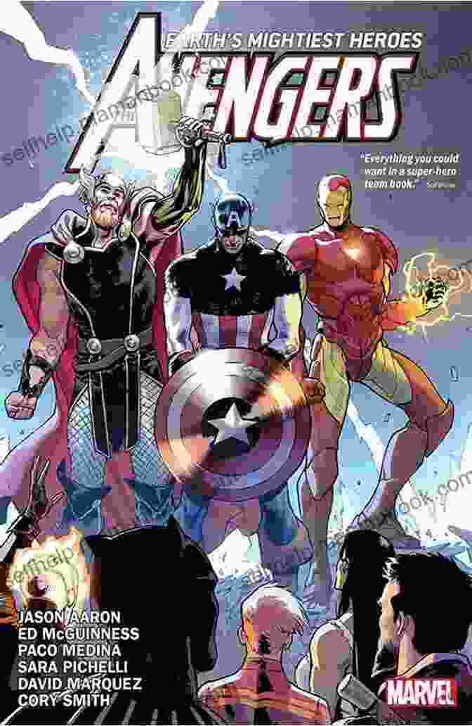 Avengers 2024: 19 Jason Aaron Cover Art, Featuring The Avengers Team Standing Against A Backdrop Of Time And Space Anomalies. Avengers (2024 ) #19 Jason Aaron