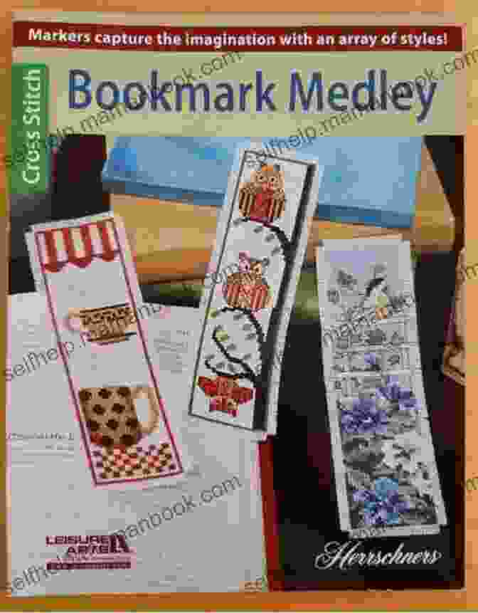 Close Up Of The Intricate Cross Stitch Patterns On The Bookmark Medley By John Bolton Bookmark Medley Cross Stitch John R Bolton