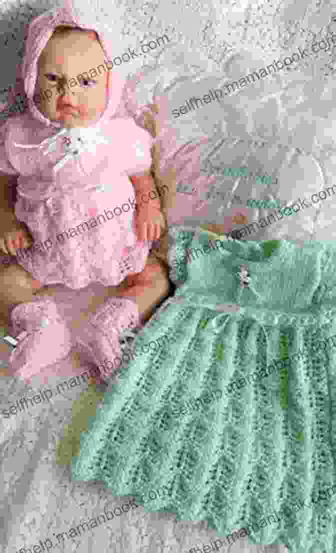 Image Of A Knitted Dolliebabies Doll Wearing A Bonnet And Dress DollieBabies Knitting Pattern 17 Lawrence Block